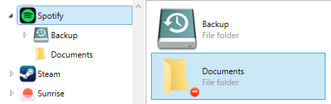 Documents icon when file sharing is disabled