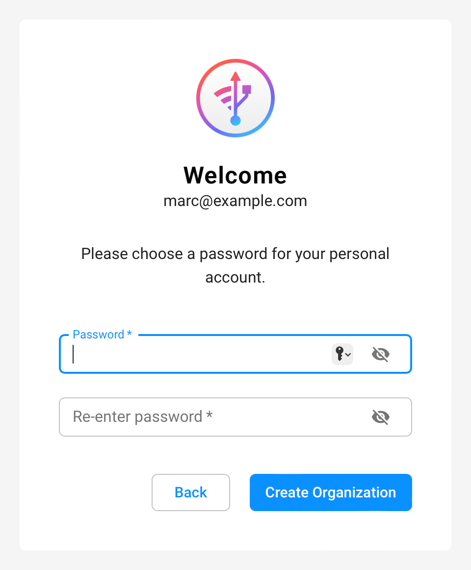 Specifying a password for your user account